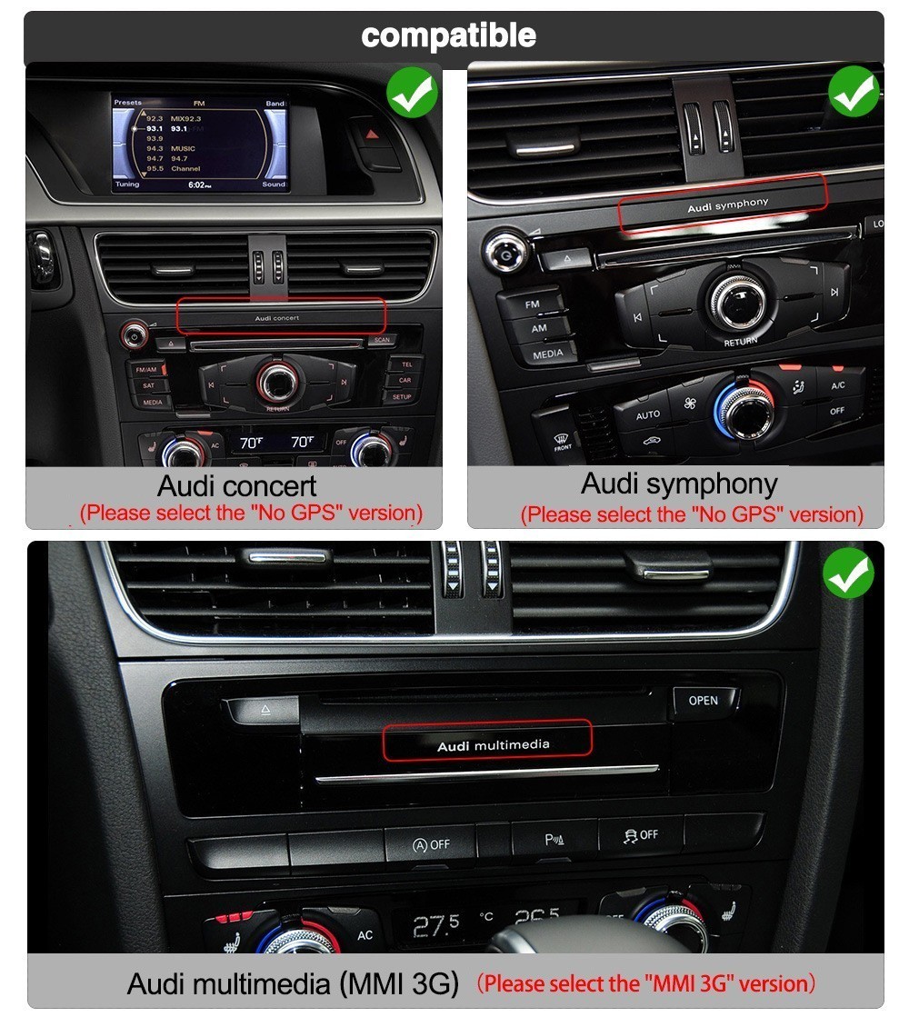 12.3″ Android Car Stereo Radio Apple Carplay GPS BT 8+128G For Audi Q5 2009-2017