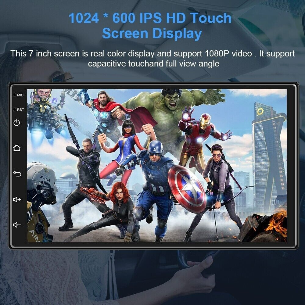 Android 13.0 Double DIN Touch 7″ Car Stereo Radio WiFi Apple CarPlay GPS Navi