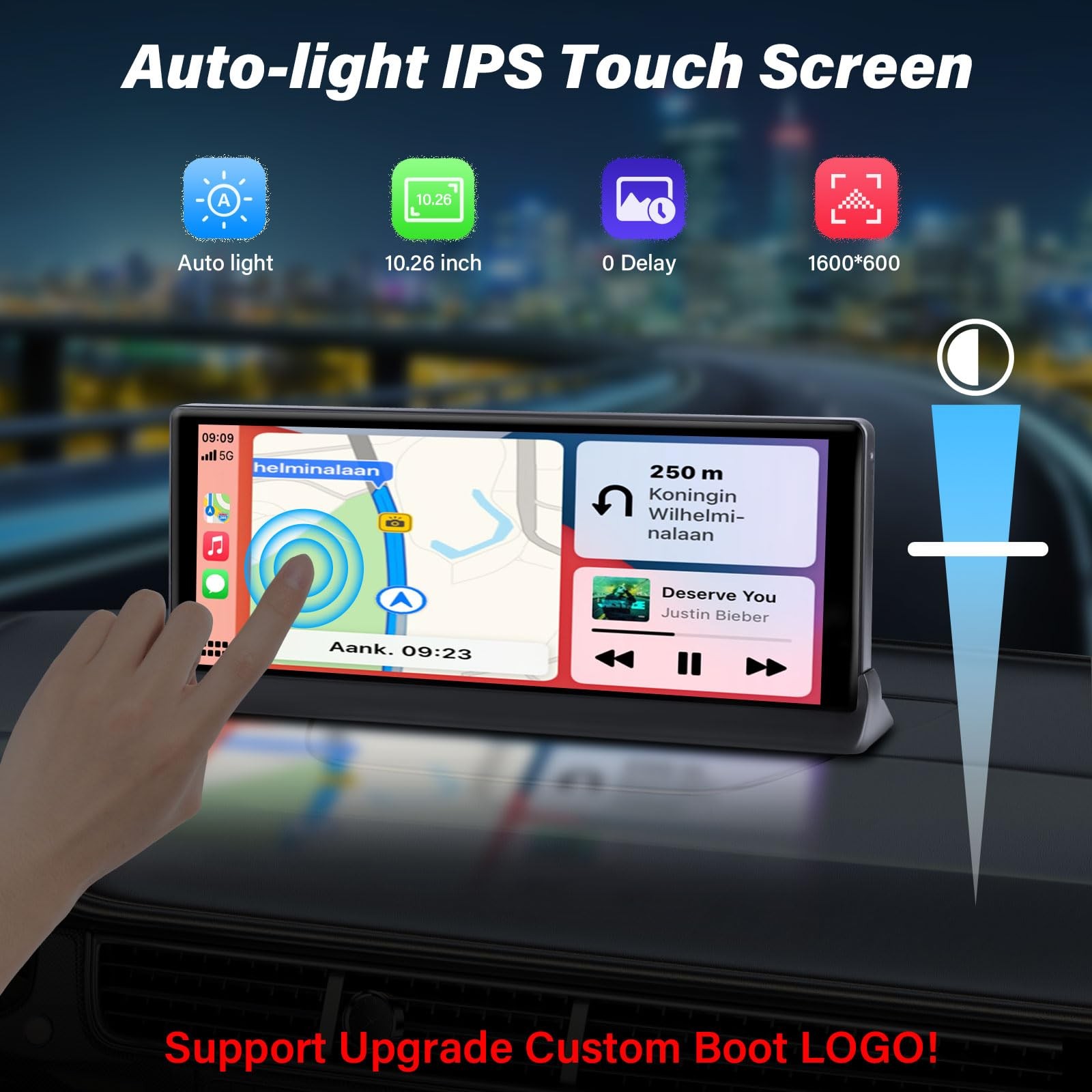 Pantalla Tactil 10″ Carplay Android Portátil Bluetooth Estereo Para Carro Coche
