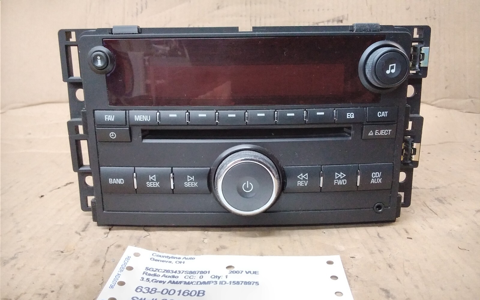 2007 SATURN VUE AM/FM/CD/MP3 RADIO ID-15878975