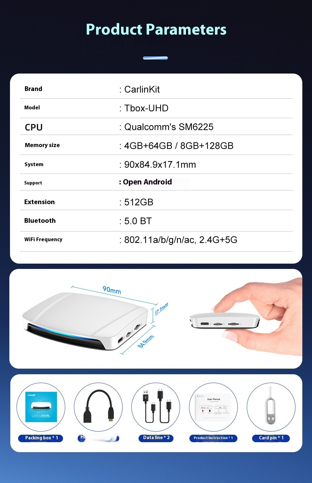 Carlinkit 3in1 Wireless CarPlay AI Box HDMI Adapter Auto Bluetooth WIFI Android