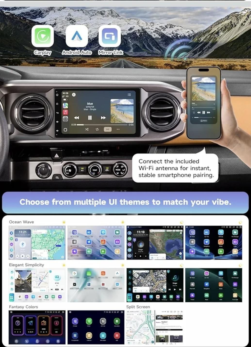 QLED 128GB Premium Stereo for Toyota Sienna 2014-2016 Apple CarPlay/Android Auto