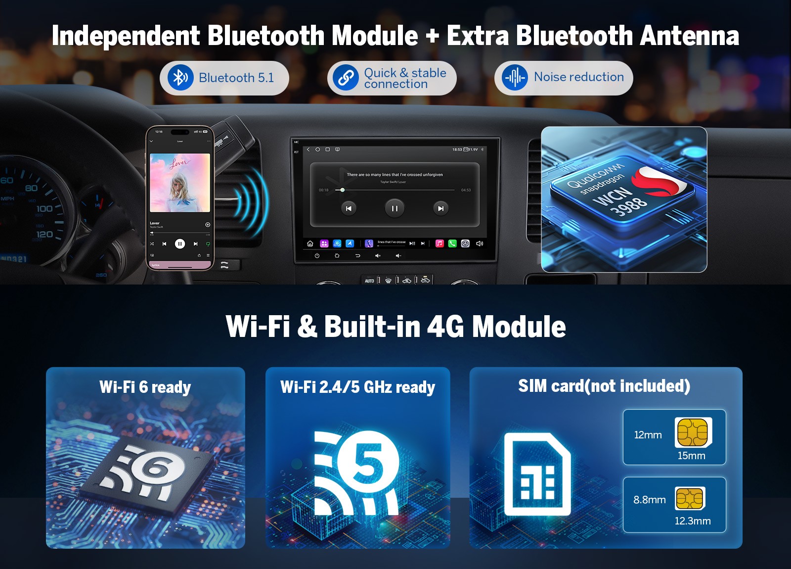Eonon GMX6S PRO Android 13 8+128 Car Stereo DSP GPS 4G for Chevy Tahoe 2007-2014