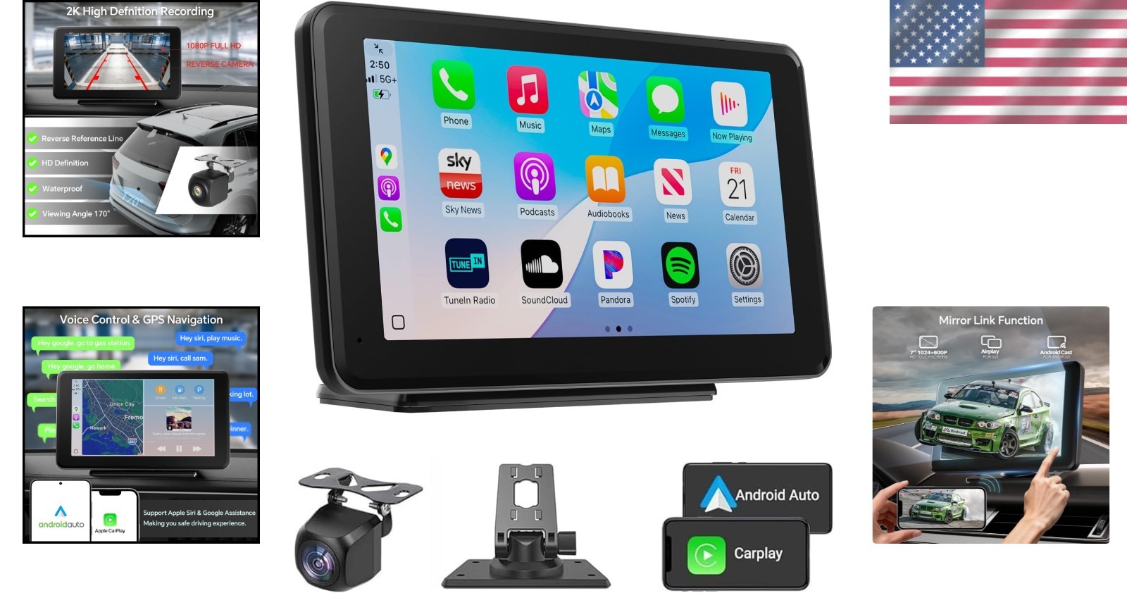 7″ HD GPS Car Stereo – Bluetooth & Mirror Link