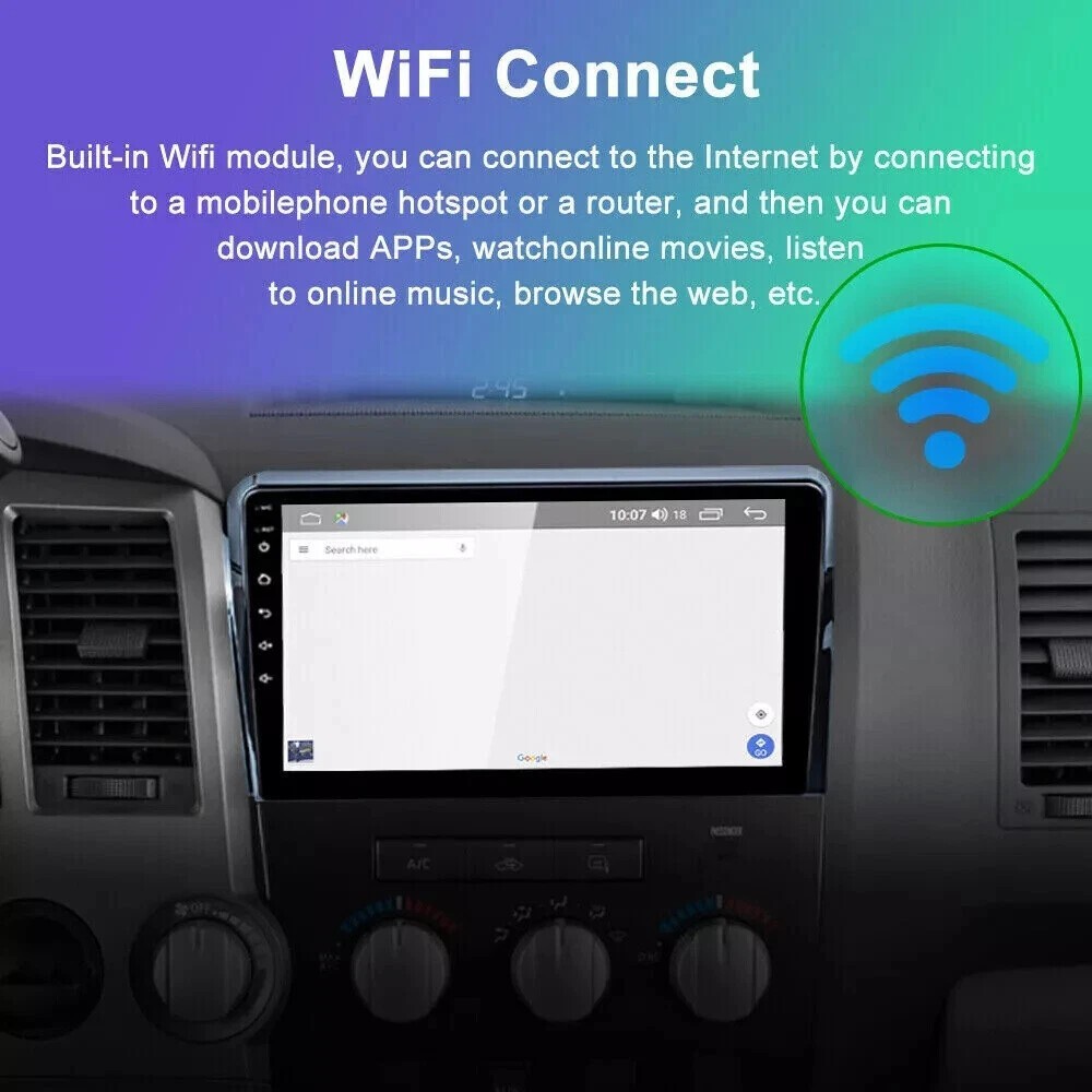 10.1” Car Radio Wireless Android CarPlay 4+32GB For 07-13 Toyota Sequoia Tundra