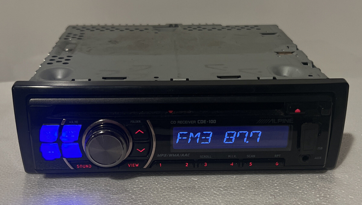 ✅ALPINE CDE-100 CAR AUDIO STEREO CD RECEIVER IN DASH USB AUX Car Audio Stereo.