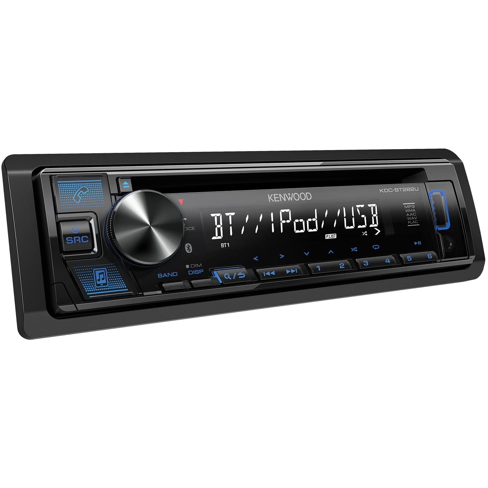 KENWOOD KDC BT282U Single DIN Bluetooth Car Receiver with USB AUX Input