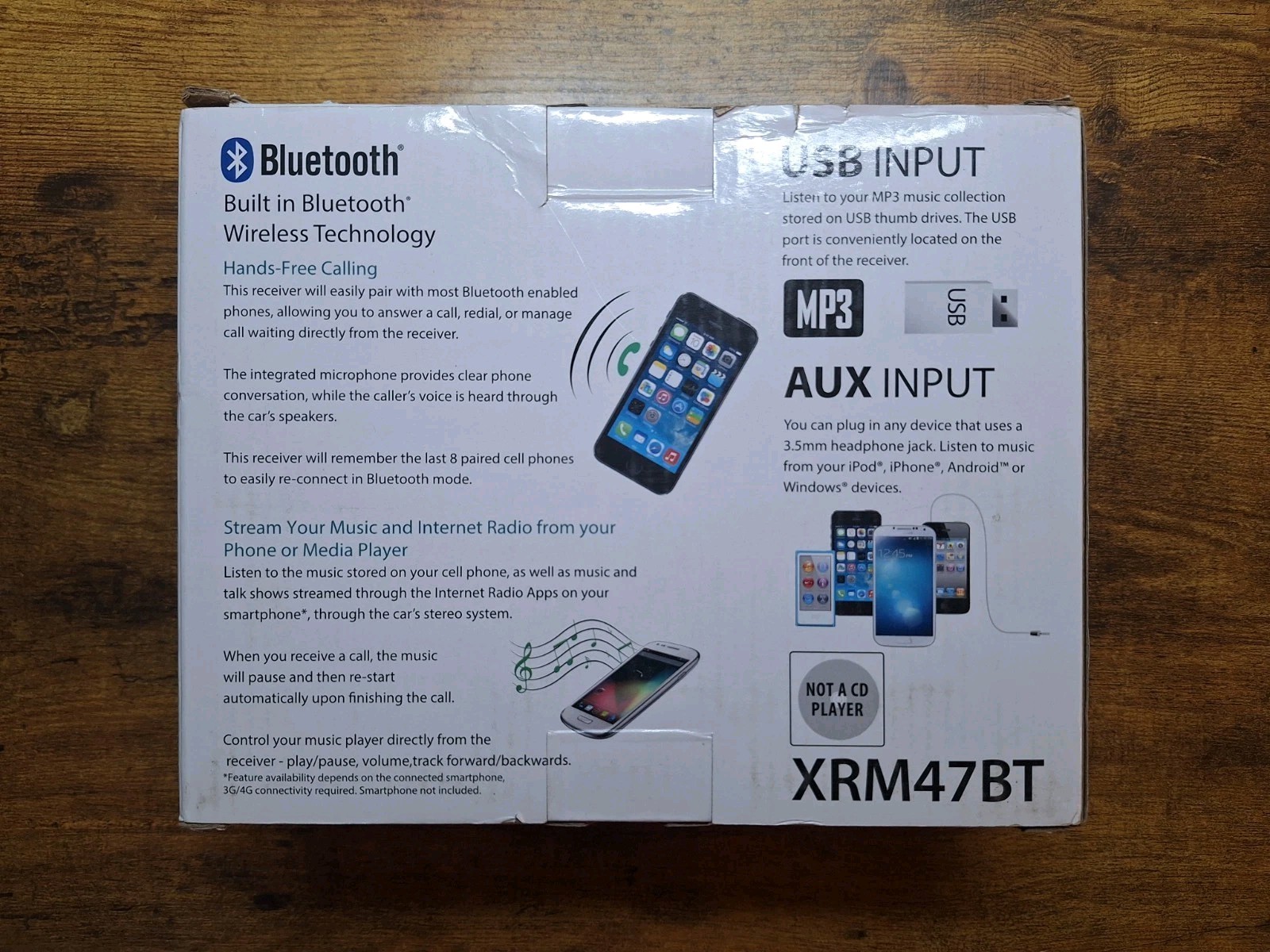 Dual Digital Car Radio & Media Receiver w/ Bluetooth, AM/FM, Model # XRM47BT