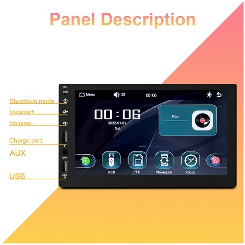 Car Radio For Apple/Andriod Carplay Car Stereo Touch Screen 2Din Camera