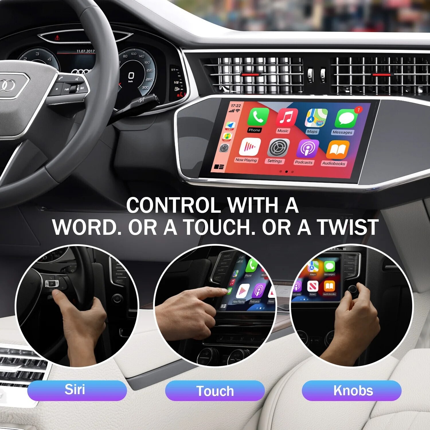Ottocast Wired to Wireless Carplay Adapter U2 AIR, Navigation Player for iPhone