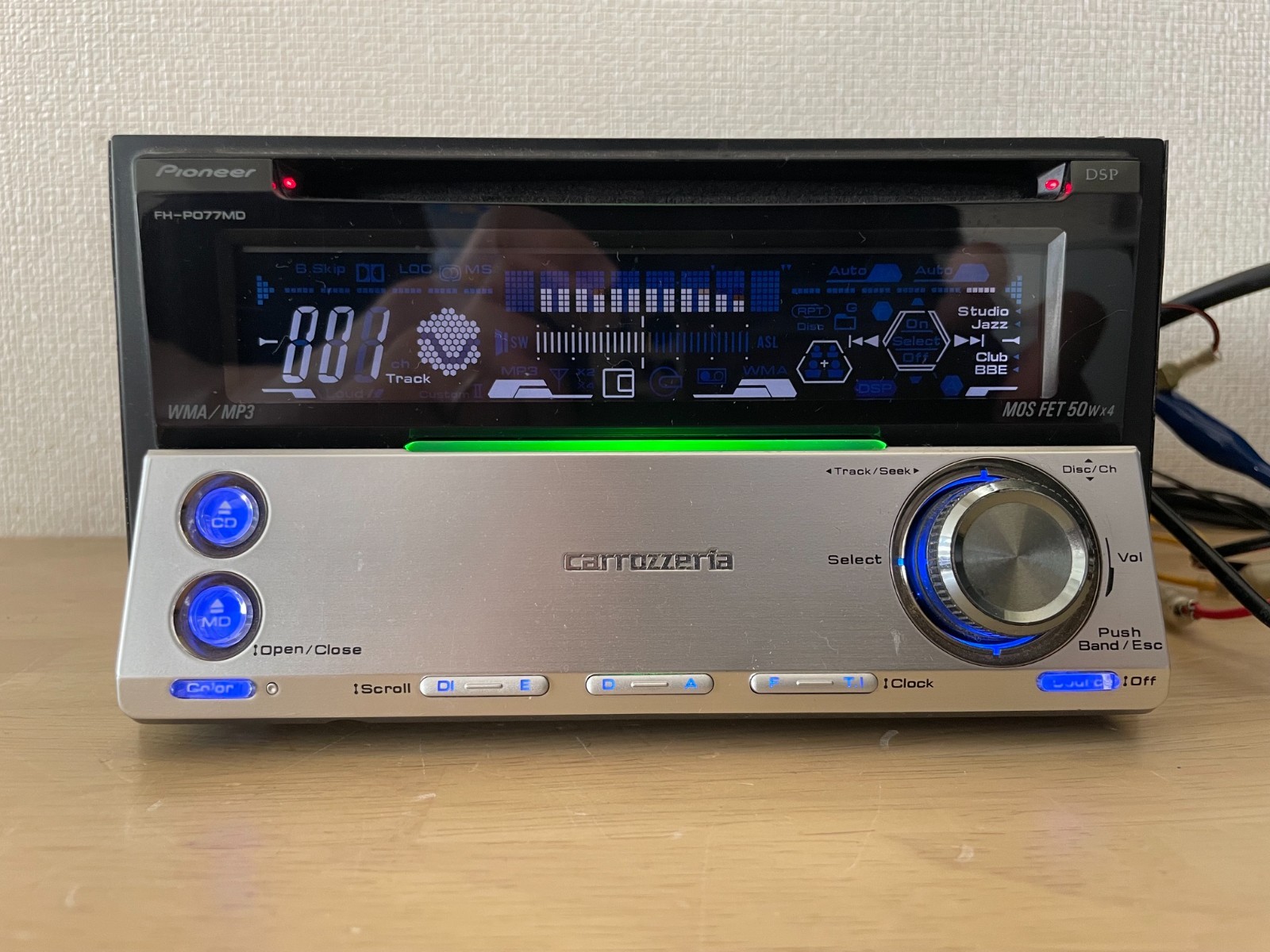 Pioneer Carrozzeria FH-P077MD 2DIN CD MD Bluetooth Player Operation Confirmed