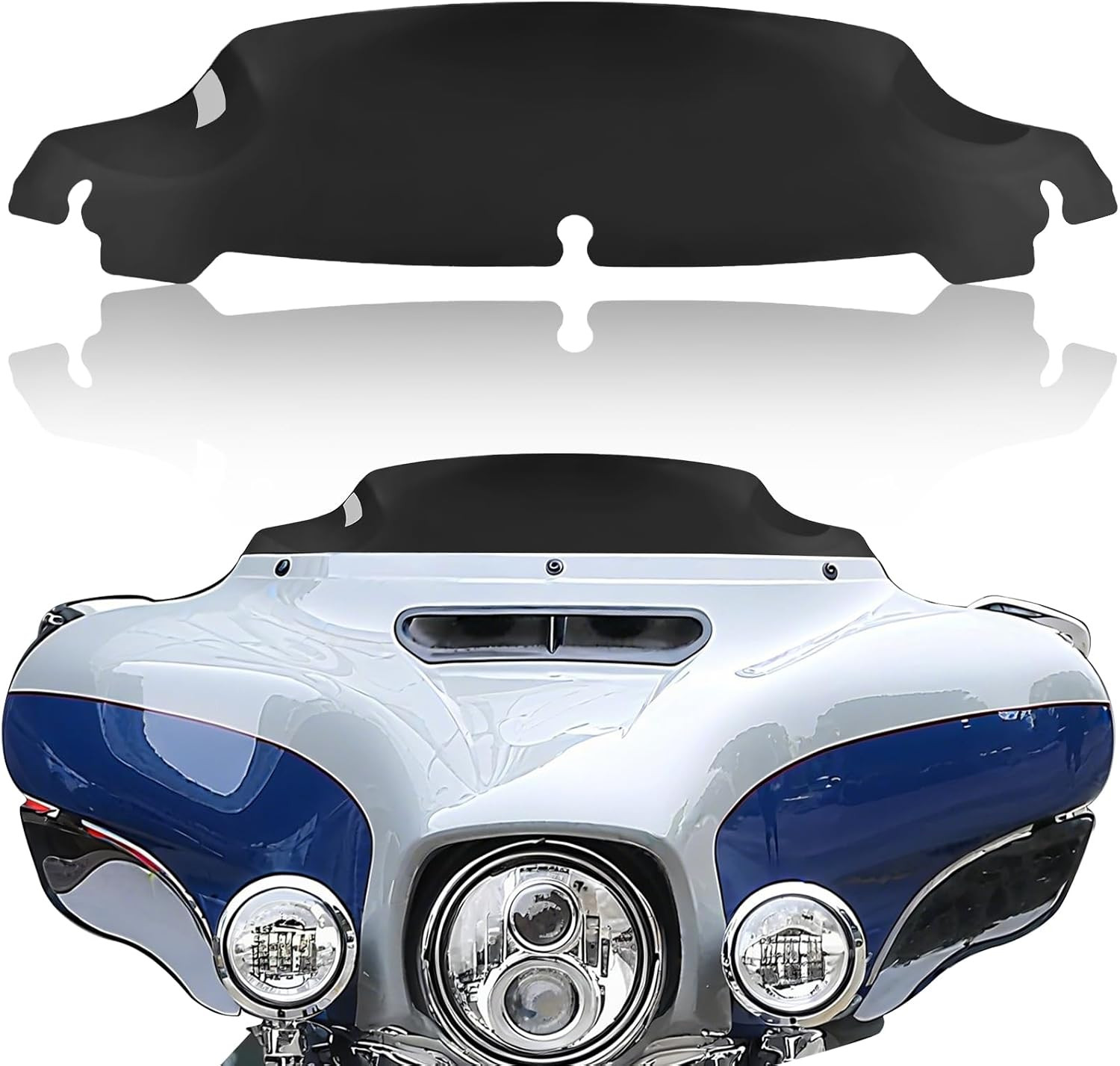 Black 4.5” Windshield Motorcycle Wave Windscreen Compatible for Harley 2014-2023