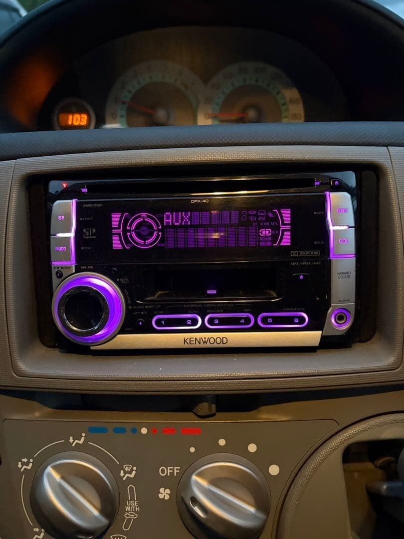 KENWOOD DPX-40 2DIN CD Cassette Car Stereo Receiver Tested Harness JDM Japan