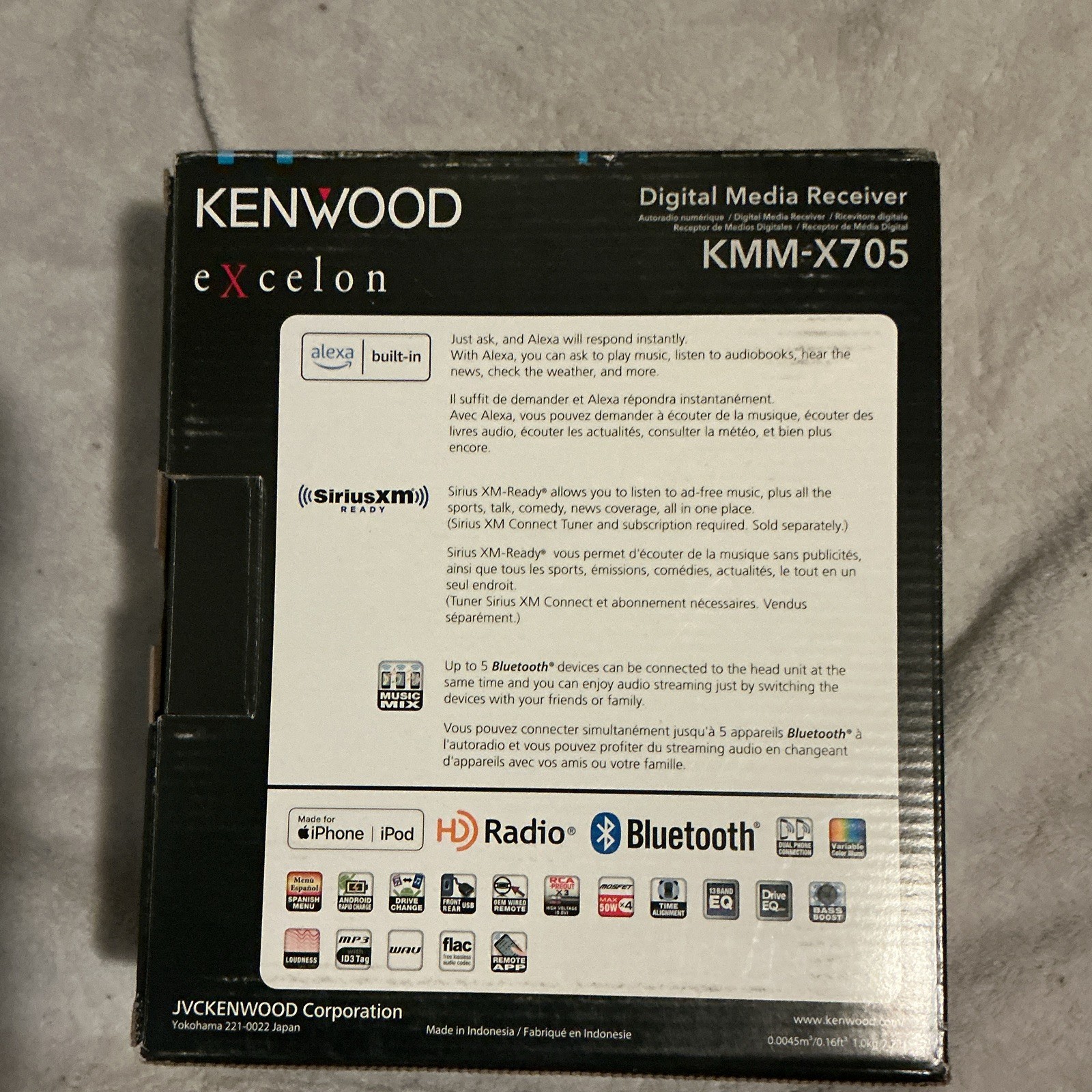Kenwood Excelon KMM-X705 1 DIN Digital Media Receiver Bluetooth HD Radio USB