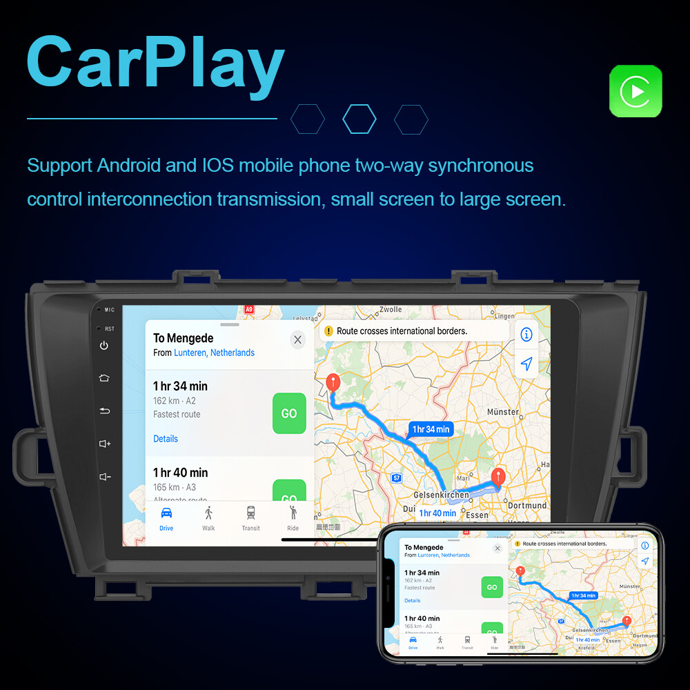 For Toyota Prius 2010-2015 Apple Carplay Car Stereo Radio Android GPS Navi 64GB