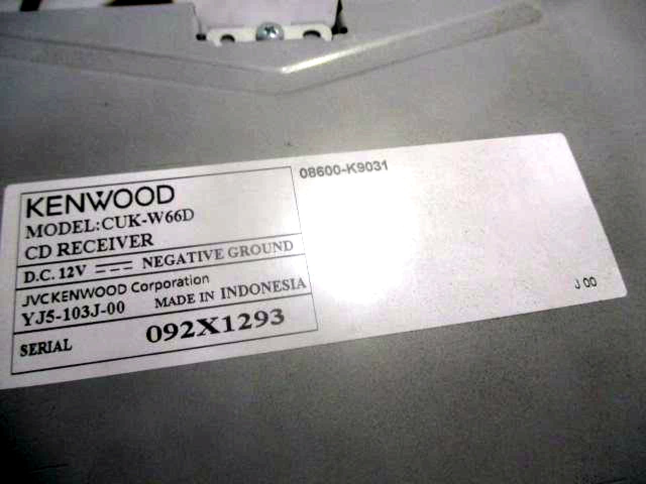 Kenwood CUK-W66D Car Stereo Receiver Tested Working w/ Manual