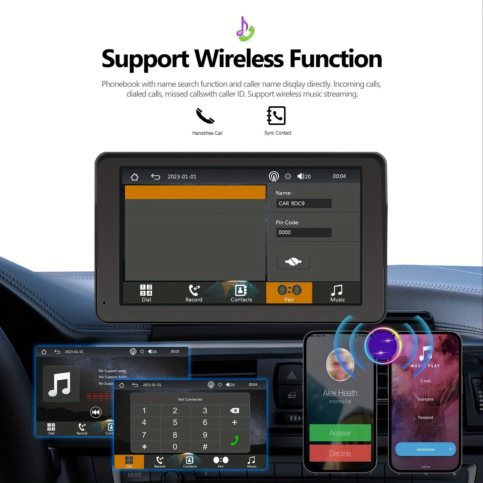 7-inch Car Radio Stereo Touch Screen Android Auto Handsfree Calls Navigation