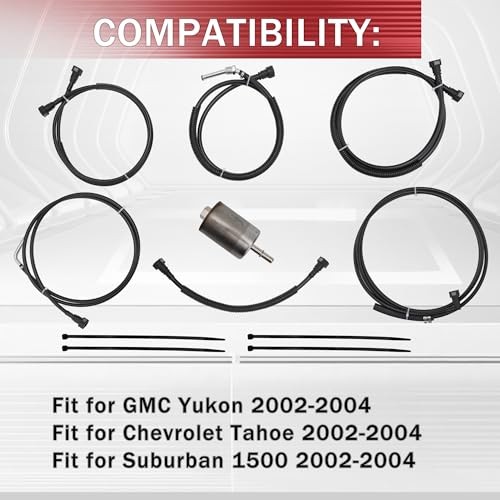 FL-FG0810 Fuel Lines Kit Nylon Compatible with GMC Yukon 2002-2004, Fit for