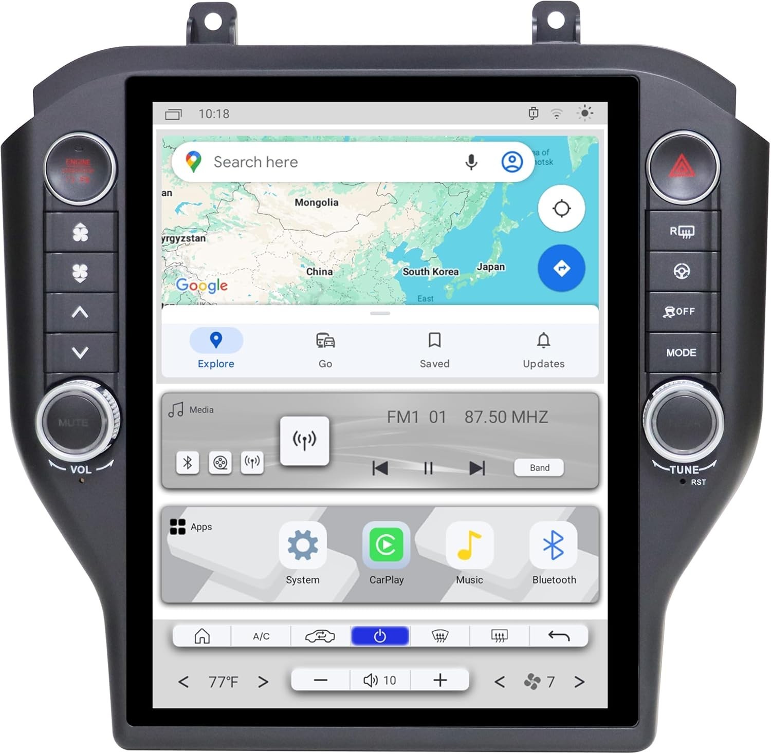12.1″ 8Core 4+64G Tesla Style Android Auto Carplay for Ford Mustang 2015-2023