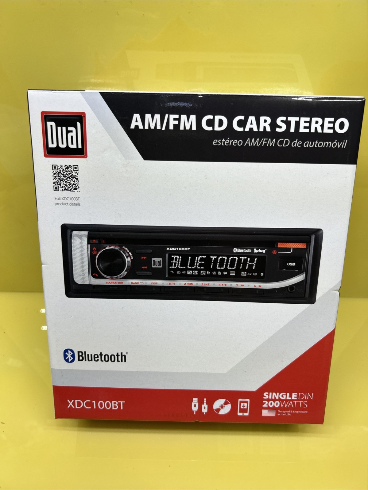 New Dual Electronics XDC100BT 200 Watts Bluetooth AM/FM CD Car Stereo Receiver