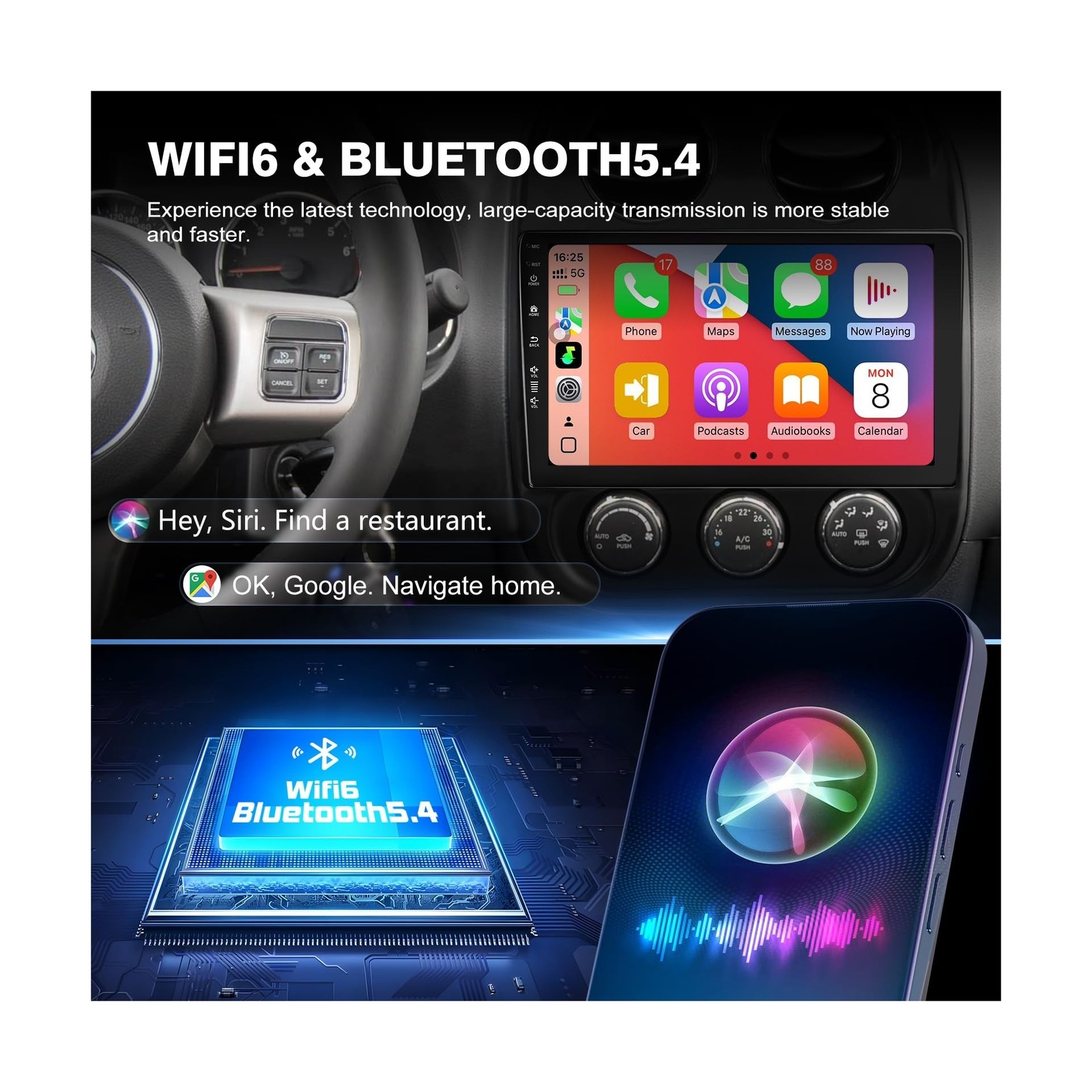 Car Radio Stereo for Jeep Compass Patriot 2010-2016,10″ Android 13 Touchscree…