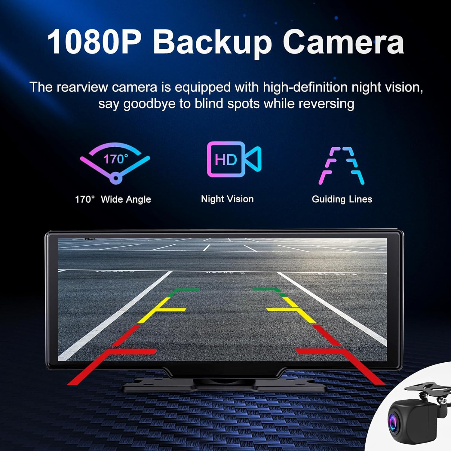 Portable 9.3-Inch Wireless Apple Carplay Screen for Car with Auto Brightness, 4K