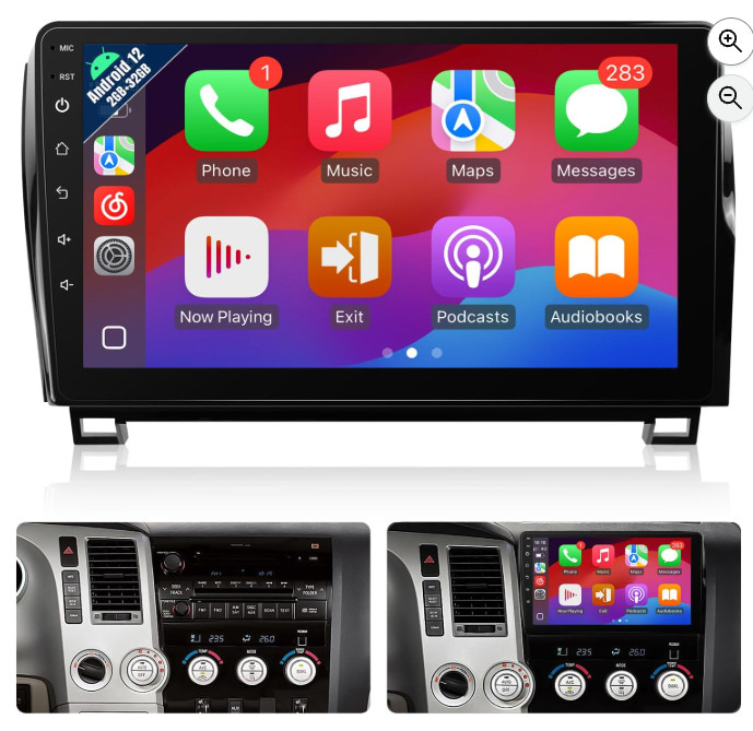 For Toyota Tundra 2007-2013 Sequoia 2008-2019 Android 12 Car BT Stereo GPS Radio