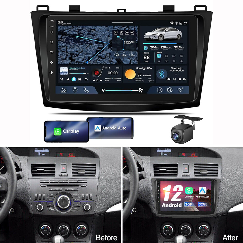 Radio + CAM For Mazda 3 2010 2011 2012 2013 Car Stereo Android 12 9″ IPS DSP GPS