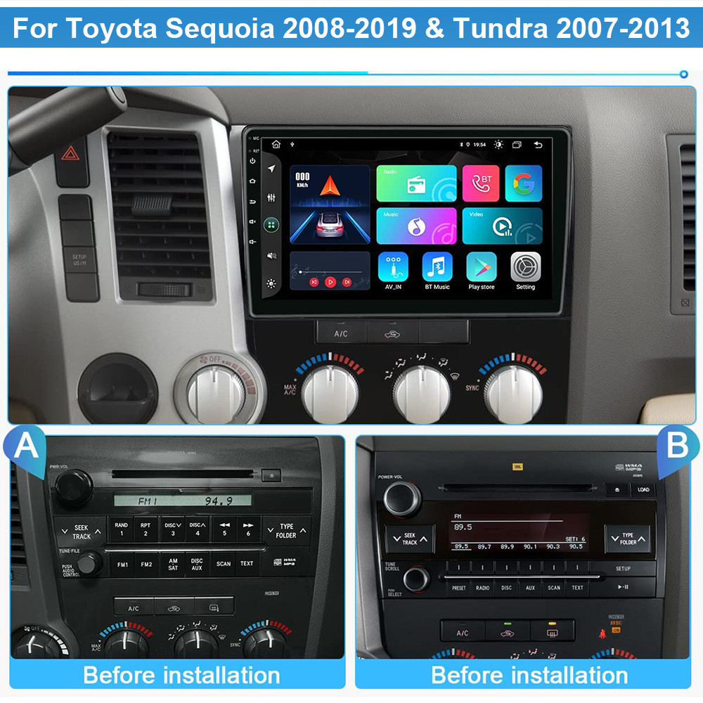 4+64GB For Toyota Tundra 2007-2013 Android15 Carplay Car Stereo Radio GPS NAVI