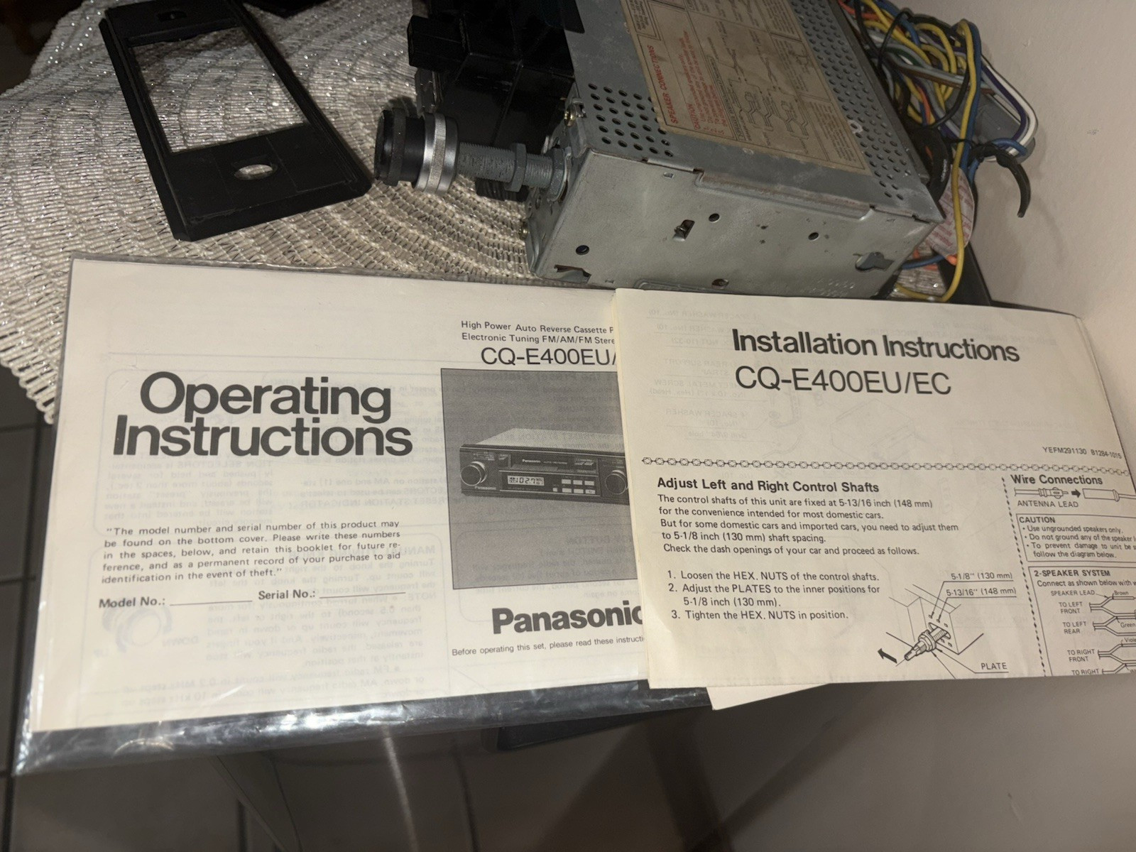 Vintage Panasonic CQ-E400EU High Power Auto Reverse Cassette Player Car Stereo