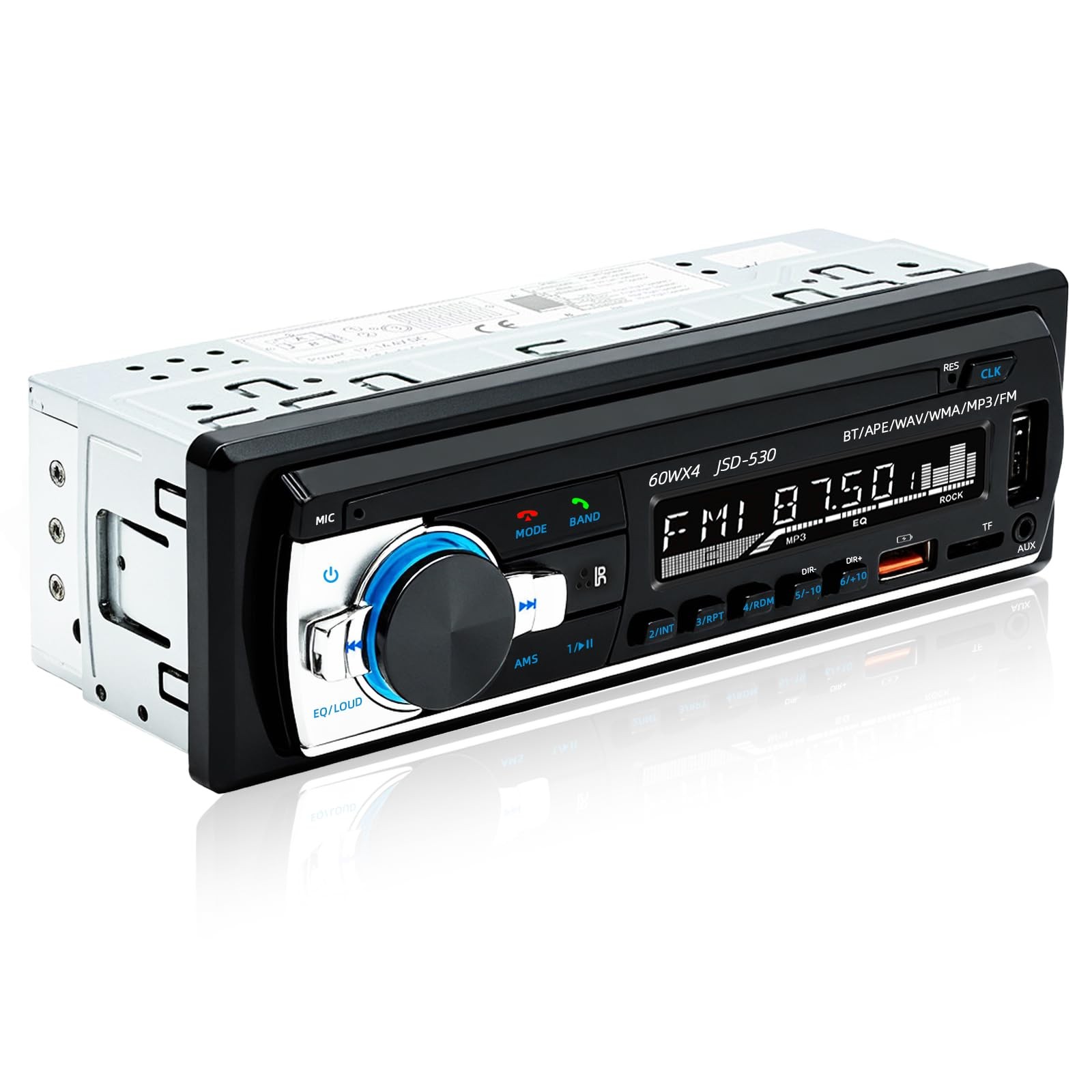 Auroky JSD-530 Single DIN Car Stereo Bluetooth Audio Player Handsfree Black