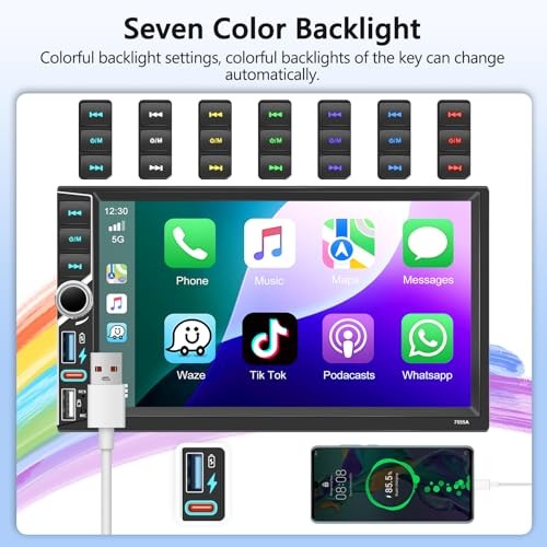 4+64G 7″ Android 13 Car Stereo Radio Bluetooth IPS 4+64G 7″ Car Stereo with SWC