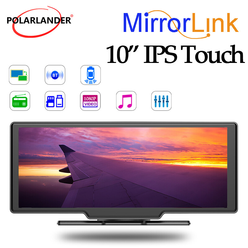 Portable Wireless Carplay 10″ Car Stereo Dash Rear Camera Bluetooth Touch Screen