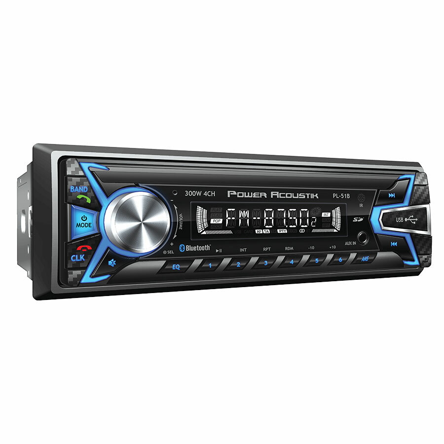 Power Acoustik PL-51B 1 DIN Mechless Detachable Bluetooth Digital Media Receiver