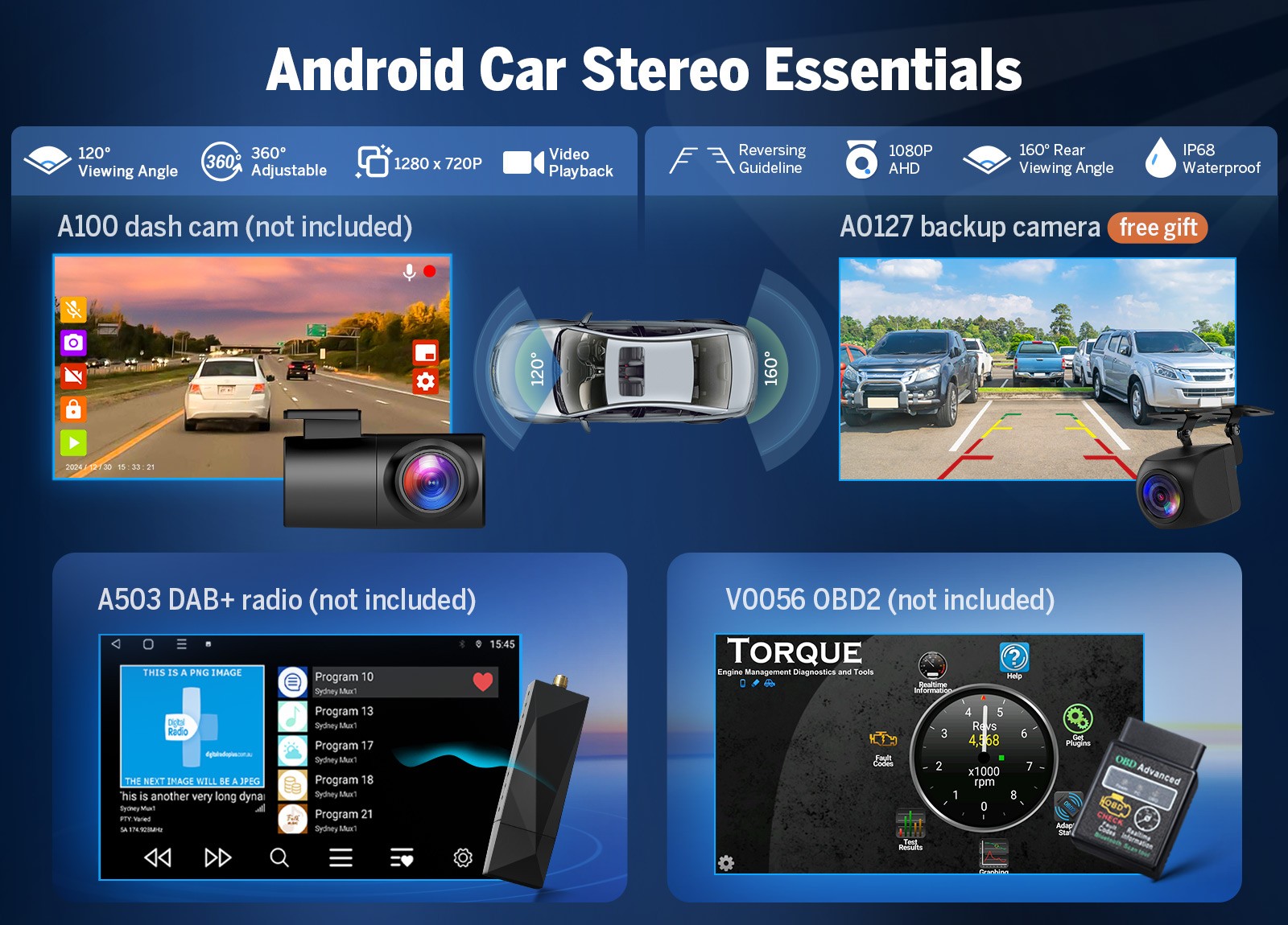 Android 10 8Core Double 2 Din 10.1″ Car Play In Dash Stereo Radio GPS Navi 1080P