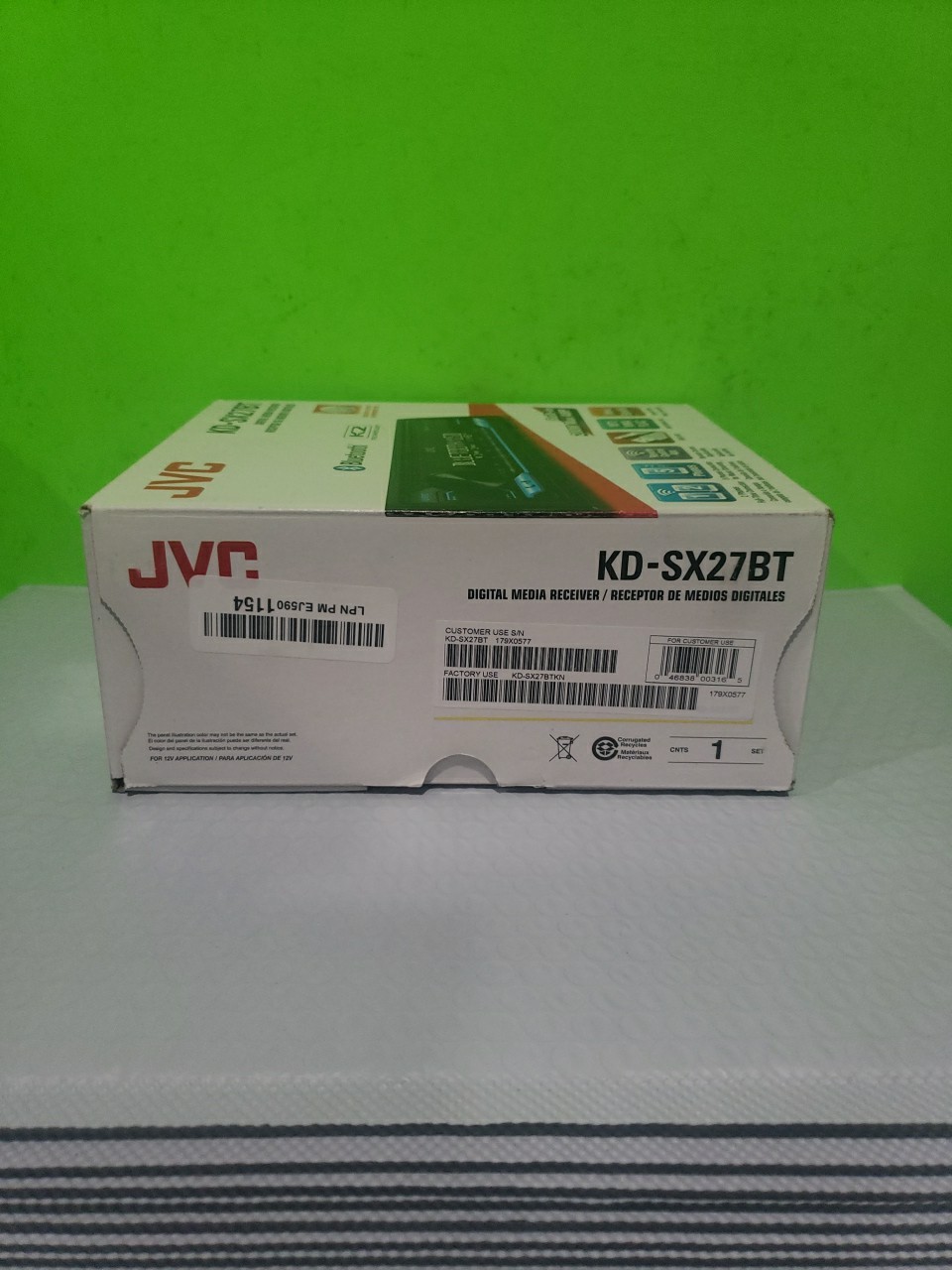 JVC KD-SX27BT Car Stereo with Bluetooth, 100W Digital Media Receiver, 1.5A New
