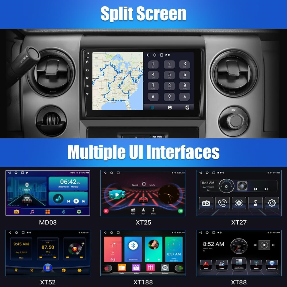 For Ford F150 2009-14 Apple Carplay 9″ Car Stereo Radio GPS Navi w/ Camera