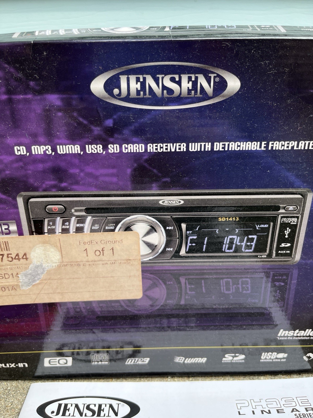 New Jensen SD1413 CD Player/MP3 In Dash Receiver With HARNESS Remote NOS