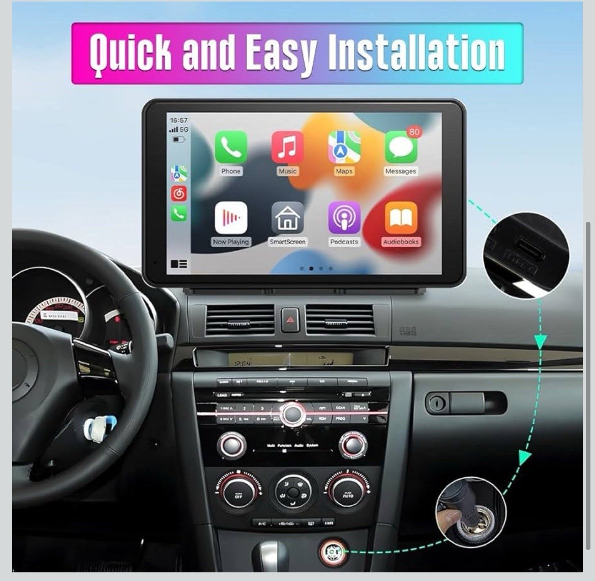 Universal Portable Wireless Carplay Screen Android Auto 7 Inch Touchscreen