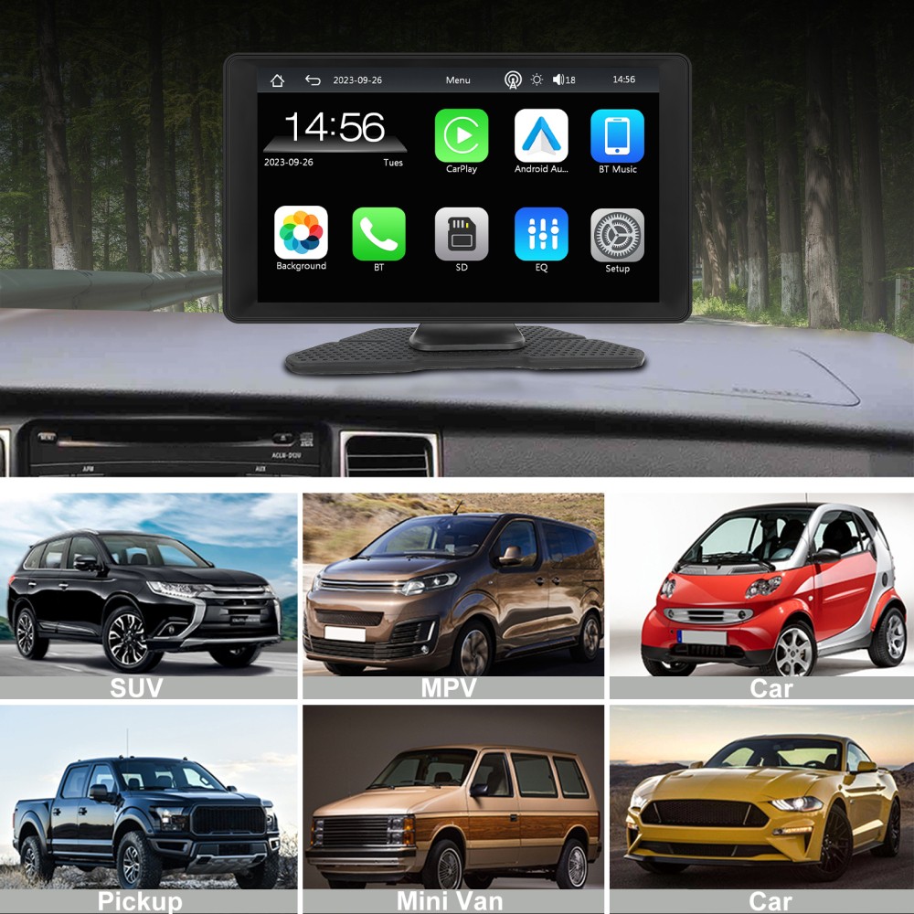 9″Touch Screen Portable Car Player MP5 CarPlay/Android Auto Bluetooth+Camera