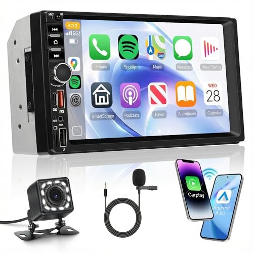 Wireless Carplay Android Auto Double Din Car Radio Stereo, Wireless Carplay+USB