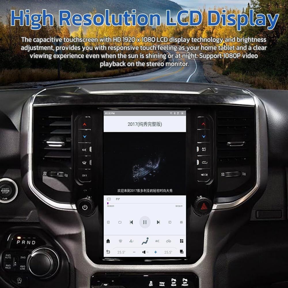 12.1″ For Dodge RAM 2019-2023 Car GPS Radio Navigation Stereo 8G+128GB Carplay