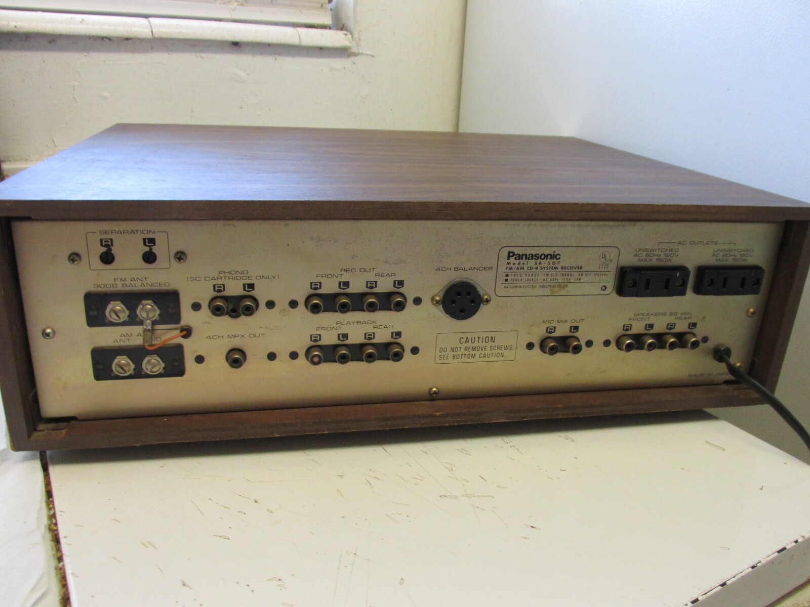 Panasonic AM/FM Reciever/Amp CD-4 SA 507 Mic /Guitar Inputs 4 -Channel