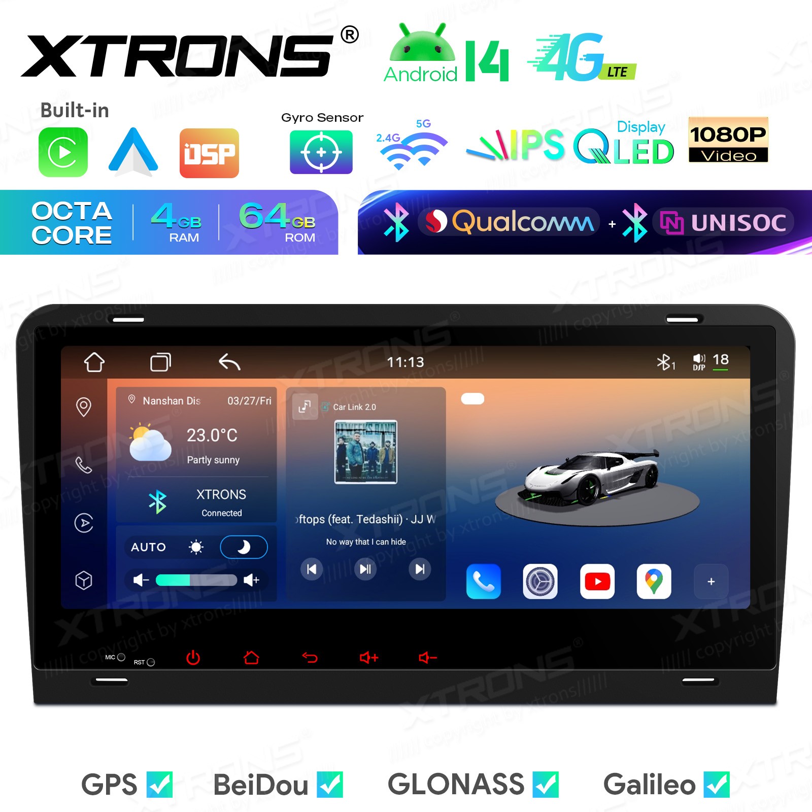 CarPlay Android Auto for Audi A3 S3 RS3 Android 14 8.8″ IPS Car Stereo Dual BT