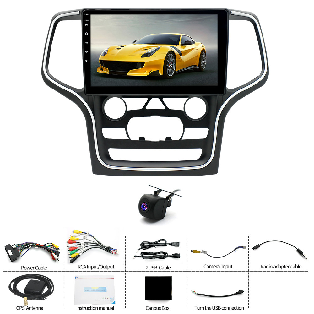Radio For 2014-2017 Grand Cherokee Carplay EQ Cam Back Camera IPS Touchscreen