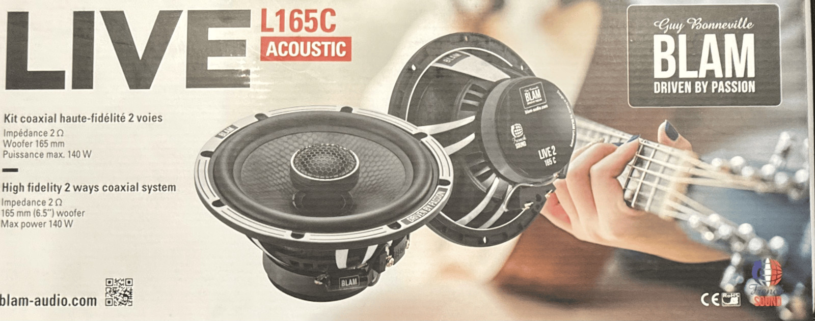Blam car audio. Live Acoustic series L165C. High fidelity 2 ways coaxial system.