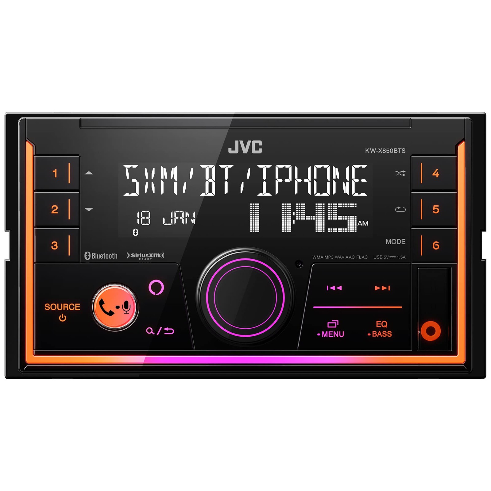JVC KW-X850BTS Bluetooth Car Stereo 13-Band EQ USB AM/FM Receiver Double DIN
