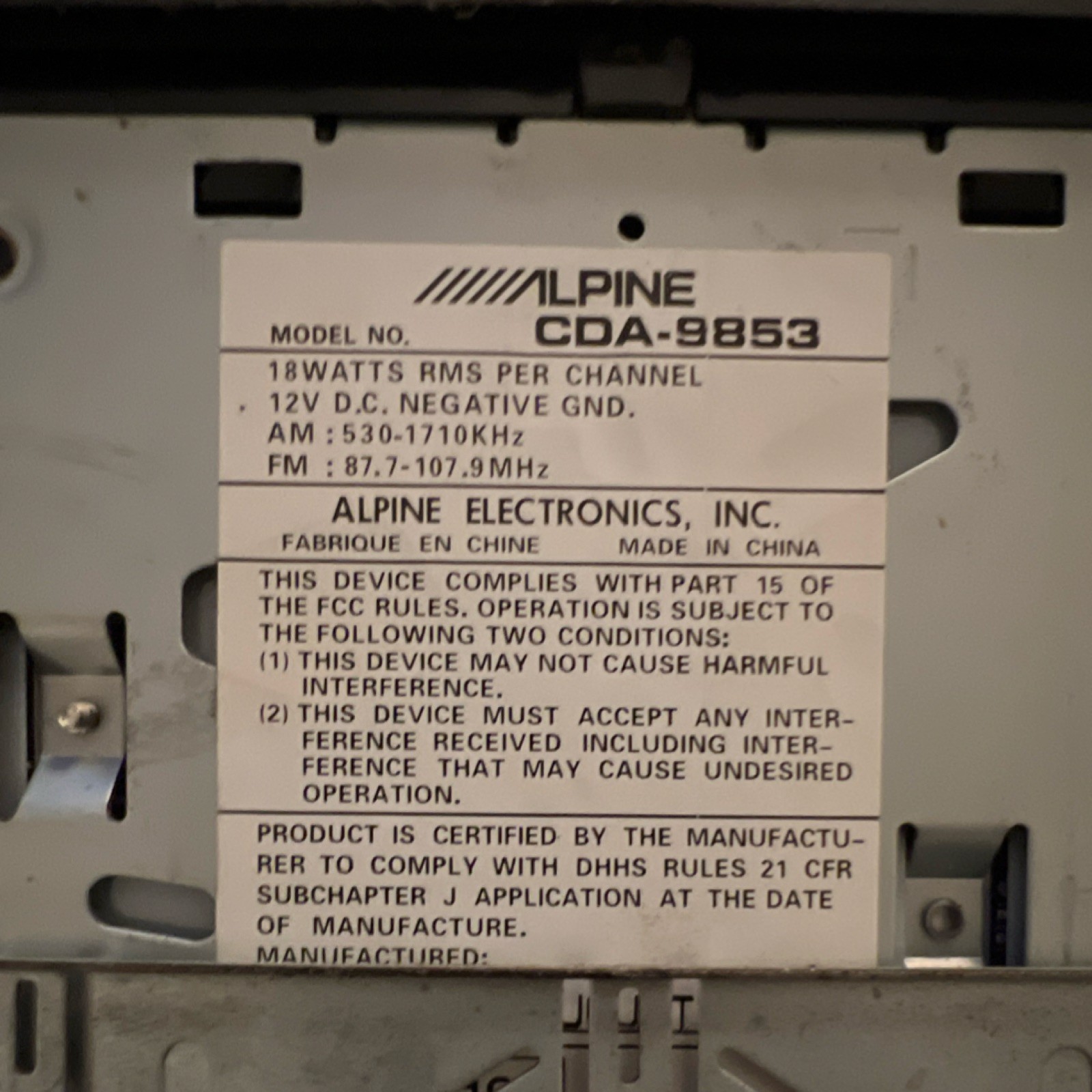 alpine 9853