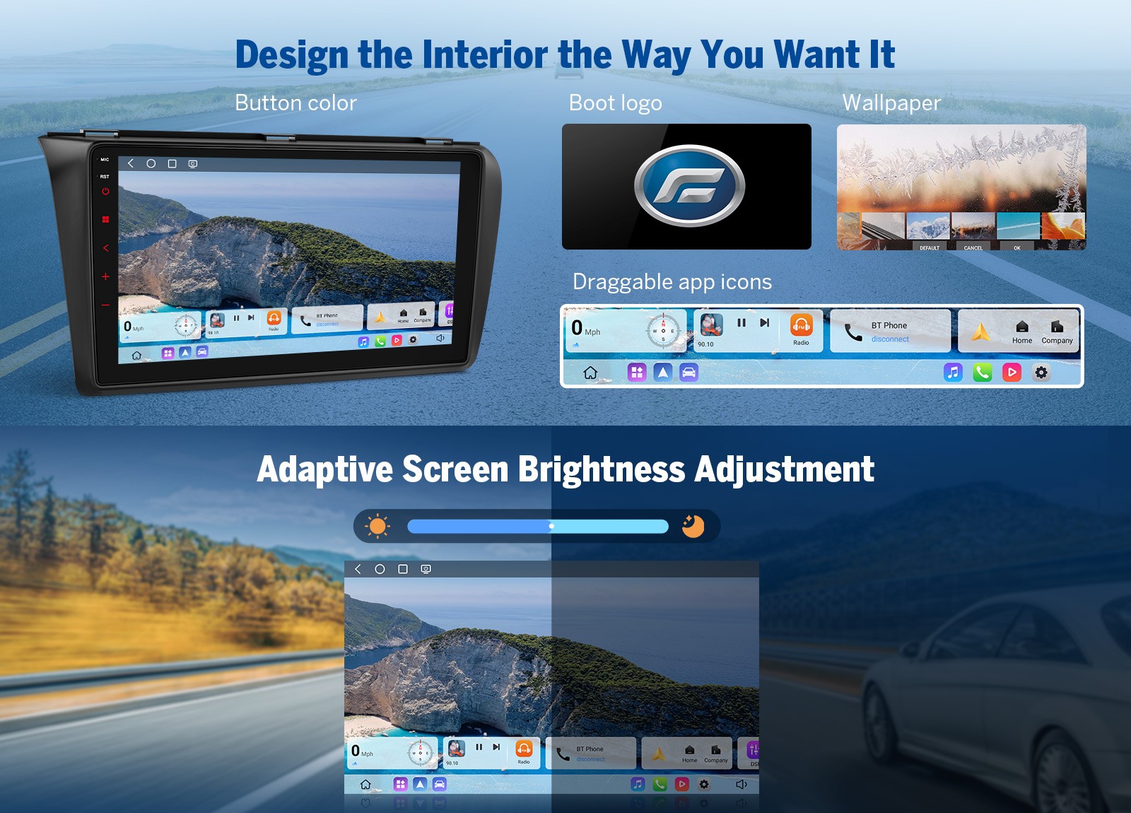 For 2004-2009 mazda 3 QLED 6+64GB 9″ Android Auto Car Stereo CarPlay Touchscreen