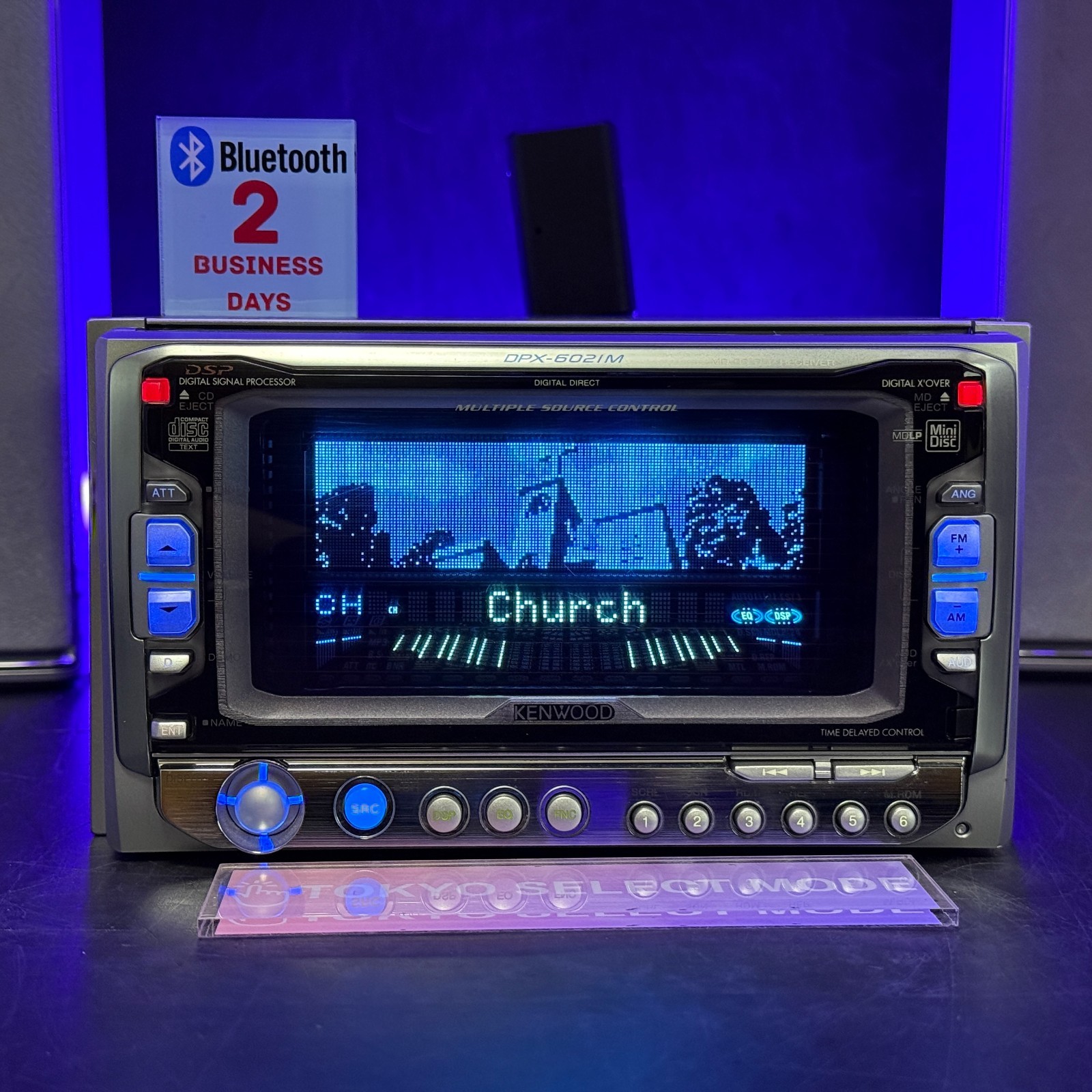 Kenwood DPX-6021M 2DIN Car Audio CD MD Player Added Bluetooth Dolphin Display